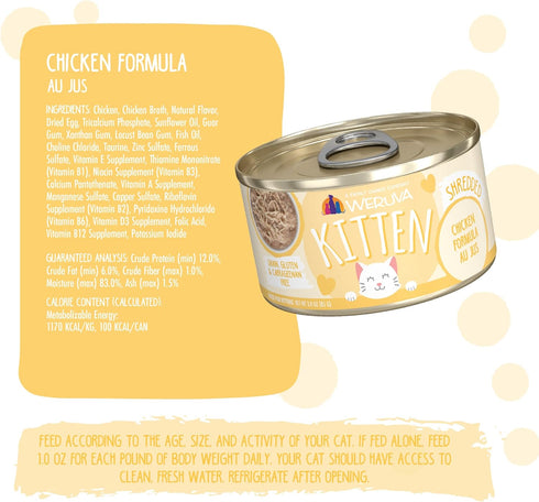 Weruva Kitten Chicken Formula Au Jus, 3oz Can (Pack of 12)