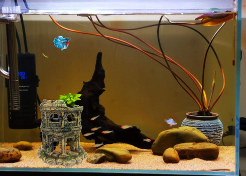 Antique Roman Column Ruins, European Castle Aquarium Decorations for Fish Tank Hideout