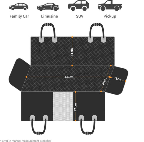 Dog Back Seat Cover Protector for Cars, SUVs, and Trucks, Scratchproof, Nonslip, Waterproof Material (Black)