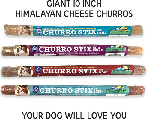 yaky CHURRO Himalayan Cheese Treats, Lactose Free, Gluten Free, Grain Free, 10 inch Churro