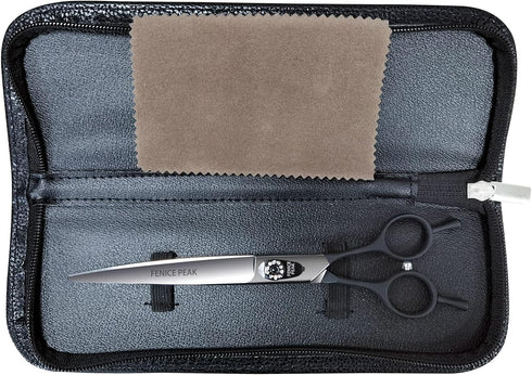 FENICE PEAK Dog Grooming Curved Scissors, Japan 440C Stainless Steel, Sharp Blade, 7.0 Inch for Pets