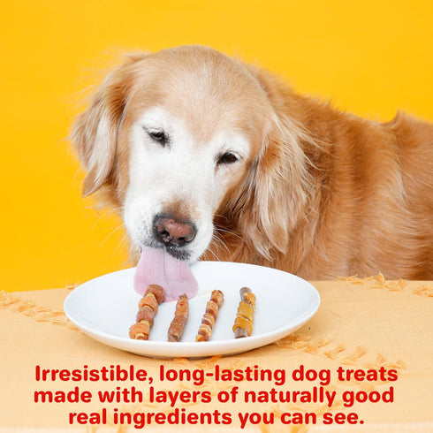 Hartz Oinkies Chickentastic Hearty Twists Dog Treats, Real Chicken Breast, Sweet Potato, 24 Count, 8.00 Oz