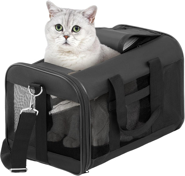 Soft-Sided Pet Travel Carrier - Portable Bag for Cats, Small Dogs, Kittens, or Puppies, Collapsible, Durable, Airline