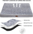 WNPETHOME Orthopedic X Large Dog Bed - Soft Rose Plush Waterproof Crate Bed with Removable Cover, Grey (42 x 30 x 4