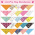 100 Set (19.7 13.8 13.8 Inch) Abbylike Pcs Paw Print Dog Bandanas Bulk Soft Triangle Kerchief Bibs Scarf for Pets Dogs