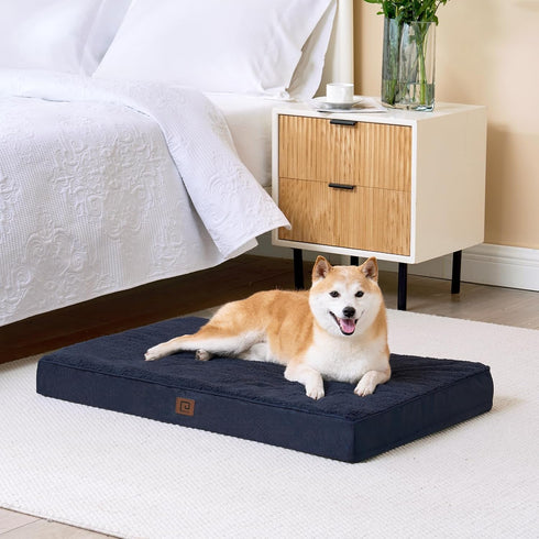 EHEYCIGA Orthopedic XXL Dog Beds for Jumbo Dogs, Removable Washable Cover for Crate, Navy, 47x29