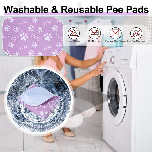 8 Pack 18" 24" BEAUTYZOO Washable Pee Pads for Dogs, Reusable Puppy Pads for Potty Training, Waterproof Super Absorbent