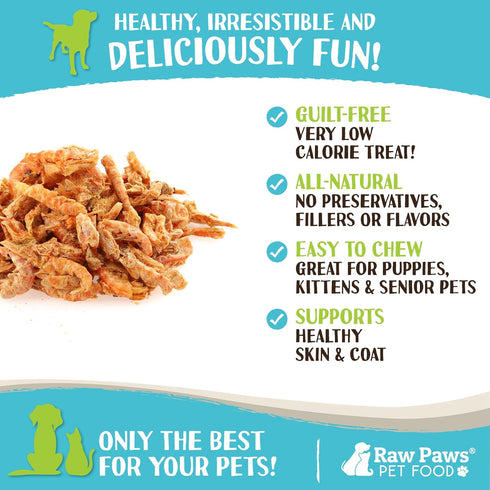 Raw Paws Freeze-Dried Krill Treats for Dogs & Cats, 3-oz - Naturally Contains Krill Oil for Dogs, Omega 3