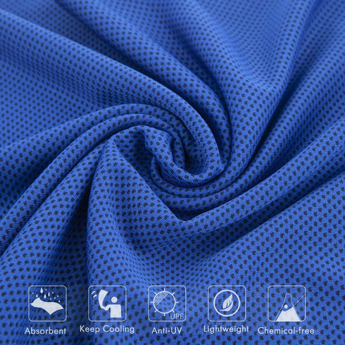 8 Packs 40"x 12" SMALLElectric Microfiber Multicolor Solid Cooling Towel (Temperature Regulating) for Yoga, Sport, Gym