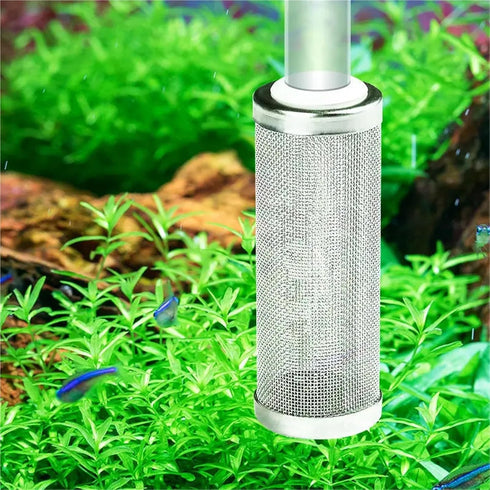 baoauh 10pcs Aquarium Stainless Steel Mesh Filter Guard Fish Tank Filter Stainless Steel Inlet Case Mesh Shrimp Nets