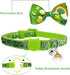 Pohshido 2 Pack St. Patrick's Cat Collar with Bow Tie and Bell, Breakaway Lucky Irish Shamrock Collar for Male and