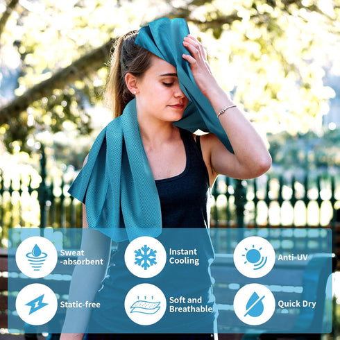 4 Pack 40"x12", YESLIFE Cooling Towels Gym Towels for Men and Women, Soft Breathable Workout Towels for Yoga, Running