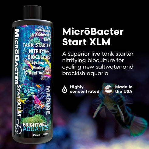 Brightwell Aquatics MicroBacter Start XLM - 16.9 fl oz Concentrated Freshwater Nitrifying Bacteria