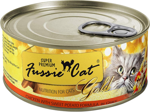 Fussie Cat Super Premium Chicken & Sweet Potato Formula in Gravy Grain-Free Wet Cat Food, 2.82oz, Case of 24