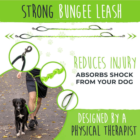 Mighty Paw Hands Free Dog Leash | Bungee Waist Leash for Dog Walking. Dog Running Leash Hands Free. Hands Free Leash for Large Dogs, Medium & Small Dogs. Dog Leash Waist Belt (36" - 48") Up To 150 lbs