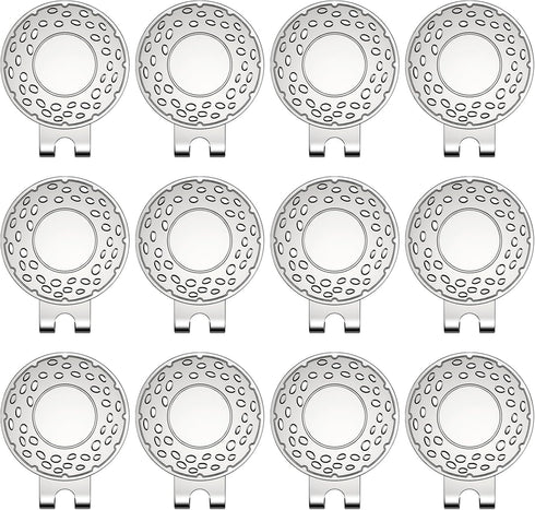 Magnetic Golf Hat Clip, Golf Ball Aiming Marker, Professional Golf Training Aids Accessories, 12 Pieces (Ball Marker