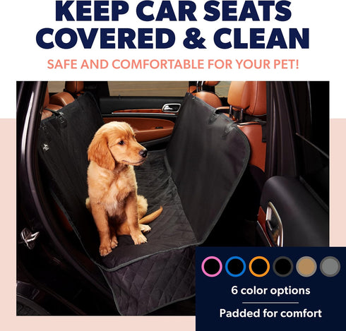Active Pets Waterproof Dog Car Seat Cover for Back Seat, Suitable for Trucks, Sedans & SUVs (Beige XL)