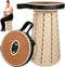 Collapsible Stool, Folding Stool with PU Cushion, Portable Foldable Stool 12 Levels