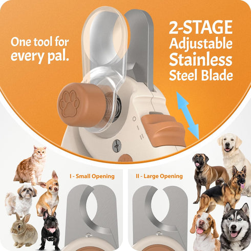 2026 2-Stage Pawsibility Pet Nail Clipper PRO - Quick-Vision LED Light | Adjustable Professional-Grade Blade |