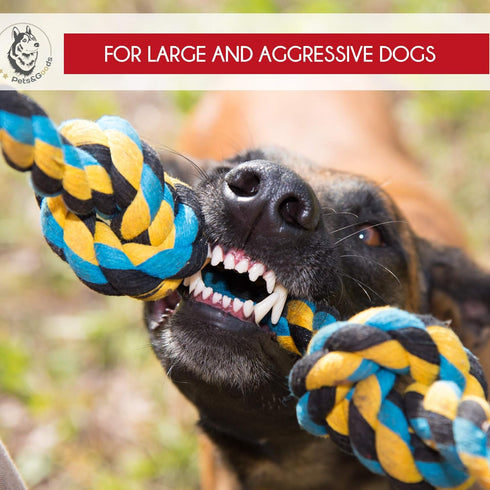 Durable Dog Toys, Rope Chew Toys, Tug of War Toy for Large Breed, Small Breed Puppy Teething Toys (3 Count)