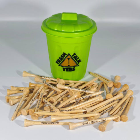 Trash Talk Golf Tees - Pack of 50 Bamboo 2 3/4" Golf Tees with Funny Messages