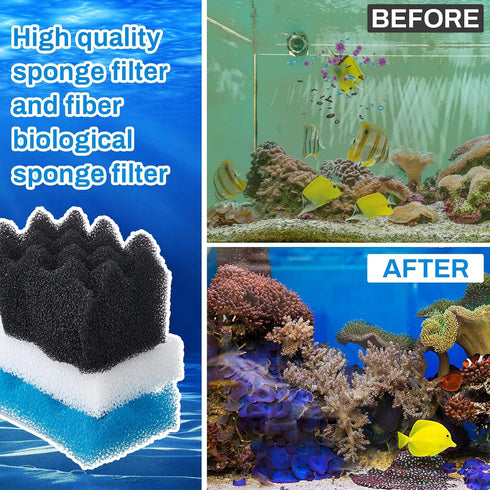 18 Set 406/407 Threlaco Pcs Bio Sponge Compatible with Fluval Aquarium Filters Compatible with Aquarium Filters