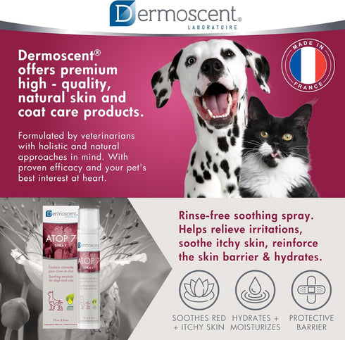 Dermoscent ATOP 7 Spray for Dogs and Cats - Soothing Skincare for Itchy Skin Relief, 75 ml