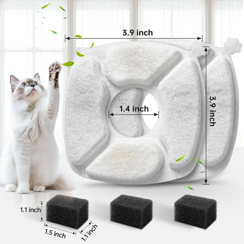 VANVE 40 Filters-20 Pack 20 Pack 95oz/2.8L 135oz/4L 67oz/2L Pcs Cat Water Fountain Replacement Cat Fountain Filters