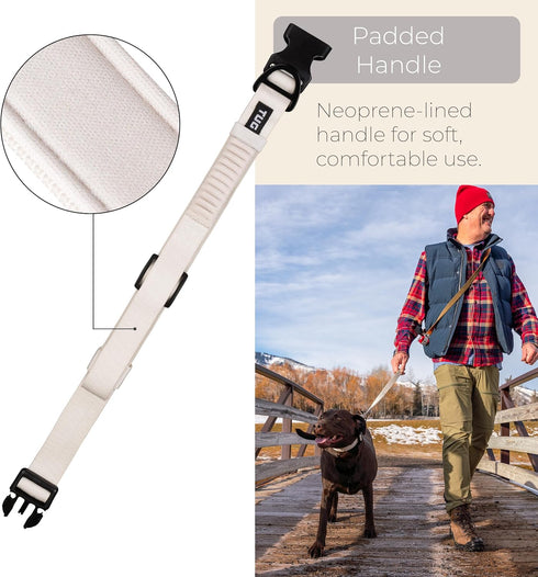 TUG Grab Collar with Integrated Traffic Leash, Magnetically Attached for Quick Control (Large/Cream)
