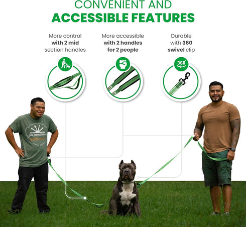 Dual Dog Leash for Small to Large Dogs, 6 FT Heavy Duty with Double Handles for Training, Walking, Running