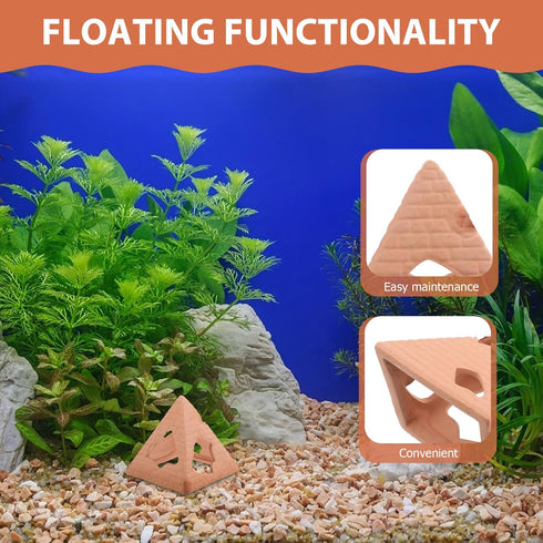 Cabilock Aquarium Breeding Cave and Fish Shrimp Hideout Ceramic Pyramid Shelter Fish Tank Decoration for Stress