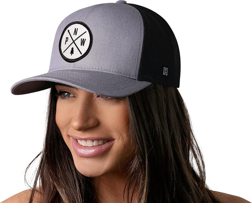 HAKA PNW Adjustable Trucker Hat - Pacific Northwest Mesh Snapback Cap for Men & Women