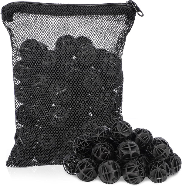 Segarty Aquarium Bio Balls - 1 inch Koi Pond Filter Media, 50 PCS with Mesh Bag for Biological Filtration