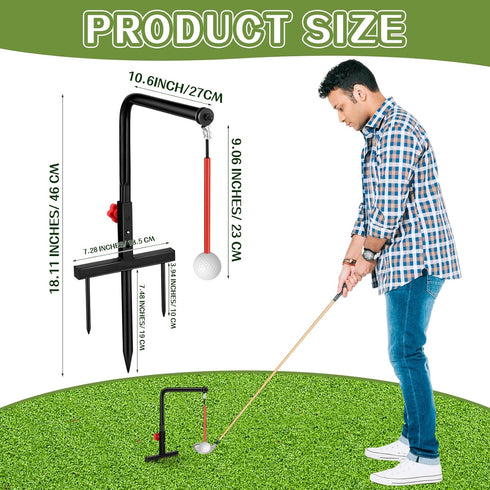 Poen 1 Set Golf Swing Trainer with 3 Height Indoor Practice Simulator Accessories for Golf Swing Training