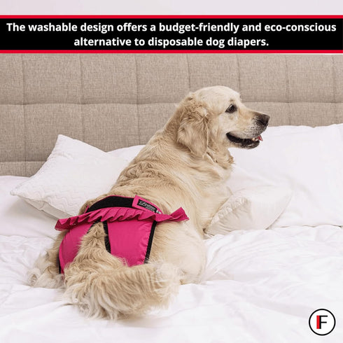 FINNERO Ballerina Dog Diaper Washable, Reusable, Leak-Proof Heat, Period & Urine Incontinence Protection Comfortable