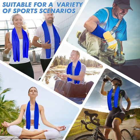 8 Pack 47x12 Inch CSITE Cooling Towels for Neck and Face - Ice Cold Microfiber Towels, Soft & Breathable Cooling Towel