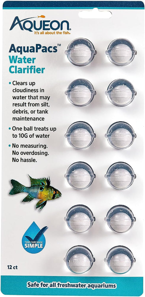 Aqueon AquaPacs Water Clarifier 12 Pack for 10 Gallon Aquariums