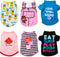 SATINIOR 6 Pcs Dog Clothes, Printed Doggie Shirts, Cute Cotton T-Shirts for Small Medium Dog Apparel, Summer Christmas