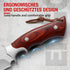 Omesio Fixed Blade Knife with Sheath, M390 Steel Survival Knife, Fulltang 60±1 HRC EDC Hunting Knives, Wood Handle