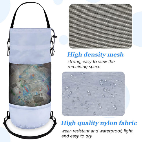 Portable Medium Hoop Mesh Trash Bags for Boats, Reusable Trash Container for Boat Cabin, Kayak, Fishing