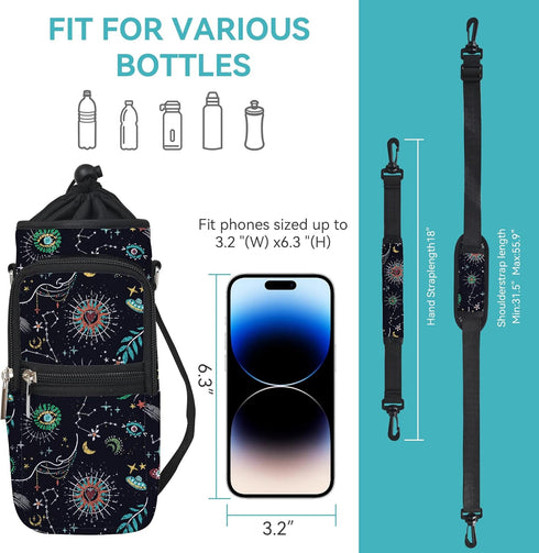 25/32/40/64 oz,Insulated AUPET Water Bottle Sling Bag Sleeve Holder Carrier Crossbody Water Bottle Case Cover