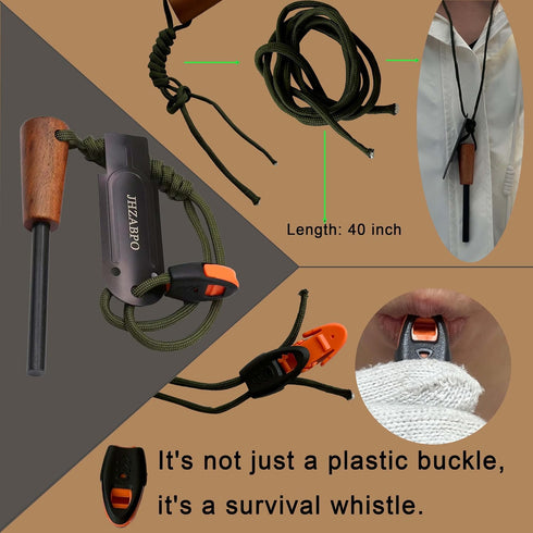 Fire Starter for Campfires, Flint and Steel Kit, Ferro Rod Survival Kit with Fast Fire Stick
