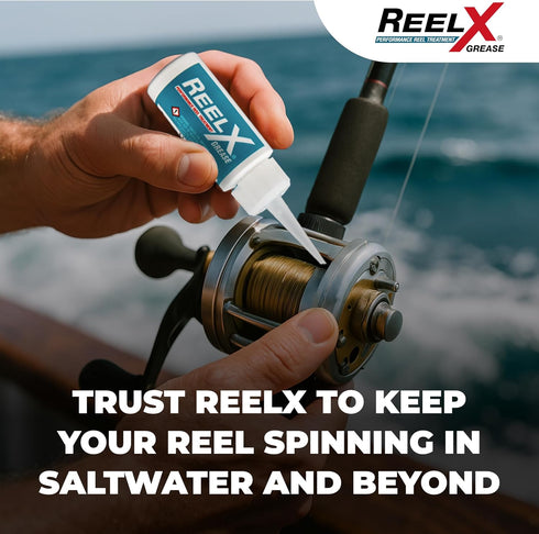 ReelX Fishing Reel Grease, Marine-Grade Anti-Rust Lubricant for Bearings, Spinning, Baitcasting, Spincast, Fly