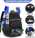 Swim Backpack with Separate Shoe Space, Swim Gear Bag for Swimming Pool and Beach, Black Sports Backpack