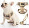 PUPTECK Soft Mesh Dog Harness and Leash Set, Comfort Padded Vest No Pull Harnesses for Pets, Beige, L.
