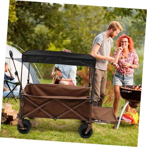 Kisangel Collapsible Outdoor Camping Cart Canopy Foldable Sunshade and Rain Cover for Baby Stroller Accessories