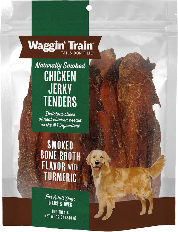 Waggin' Train Smoked Chicken Jerky Tenders for Dogs with Turmeric and Human
