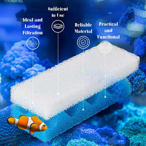 18 206/207 Set, Threlaco Pcs Compatible with Fluval Aquarium Filters Sponge Including Foam Pad, Water Polishing Pad
