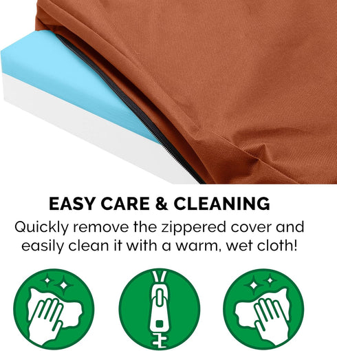 Furhaven Water-Resistant Cooling Gel Dog Bed - Medium/Small Dogs, Removable Washable Cover, Indoor/Outdoor, Chestnut