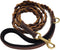 Blazing Paws Vibrania Super Soft Braided Leather Dog Leash, Heavy Duty with Side Ring, 6 Ft L x 3/4" W, Brown Mix
